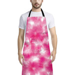 Pink Shibori Tie Dye Print Bib Apron With Pocket
