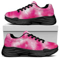 Pink Shibori Tie Dye Print Black Chunky Shoes