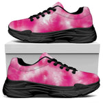 Pink Shibori Tie Dye Print Black Chunky Shoes