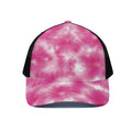 Pink Shibori Tie Dye Print Black Mesh Trucker Hat