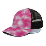 Pink Shibori Tie Dye Print Black Mesh Trucker Cap