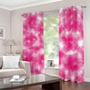 Pink Shibori Tie Dye Print Blackout Grommet Curtains