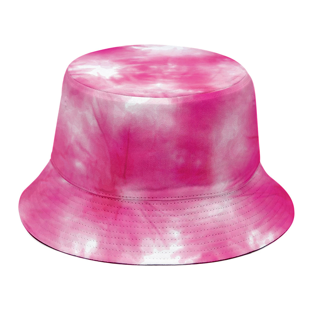 Pink Shibori Tie Dye Print Bucket Hat