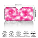 Pink Shibori Tie Dye Print Car Windshield Sun Shade