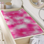 Pink Shibori Tie Dye Print Changing Pad Cover