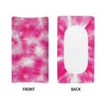 Pink Shibori Tie Dye Print Changing Pad Cover