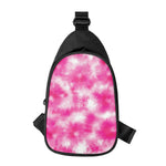 Pink Shibori Tie Dye Print Chest Bag