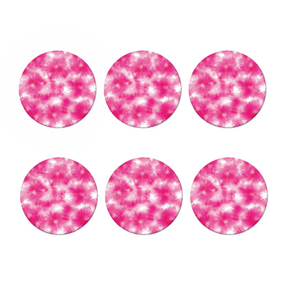 Pink Shibori Tie Dye Print Coaster Set