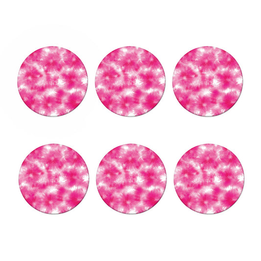 Pink Shibori Tie Dye Print Coaster Set