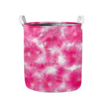 Pink Shibori Tie Dye Print Collapsible Laundry Basket