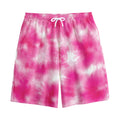 Pink Shibori Tie Dye Print Cotton Shorts