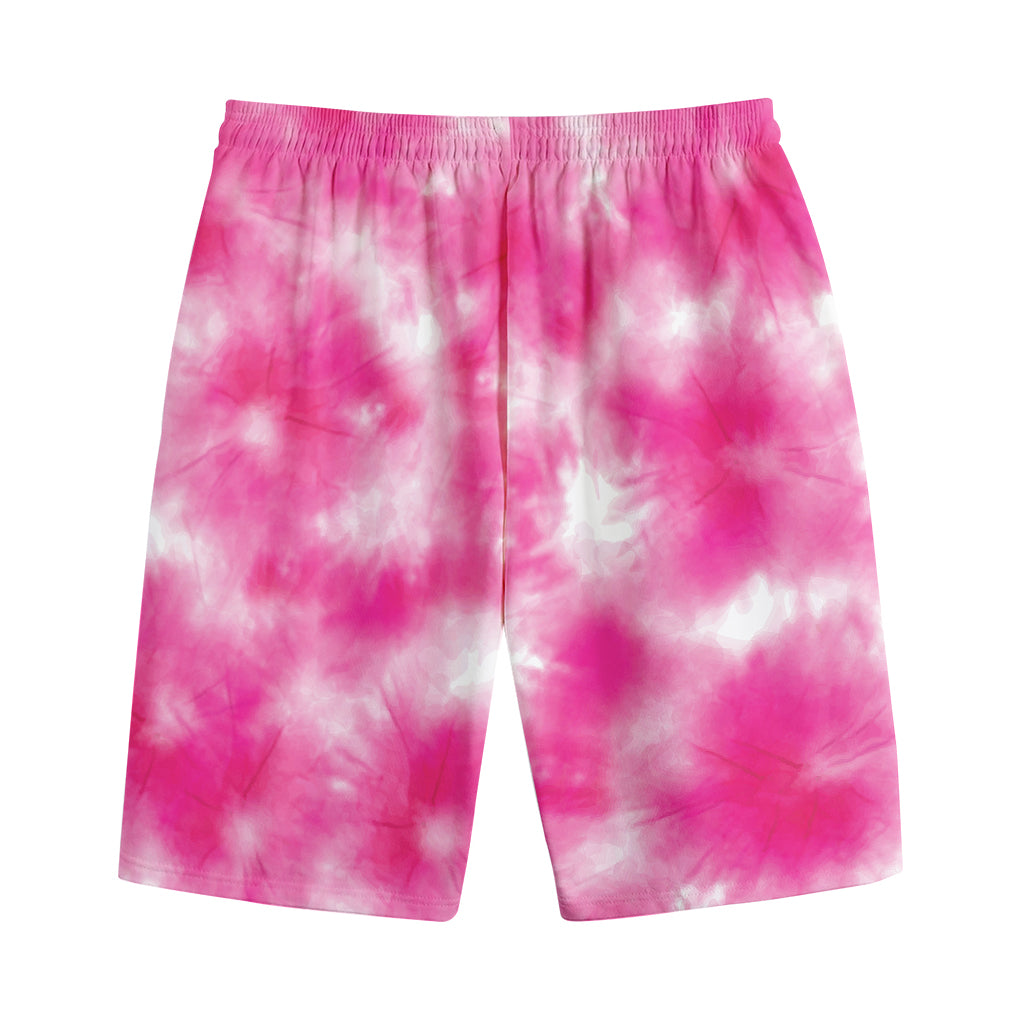 Pink Shibori Tie Dye Print Cotton Shorts