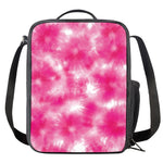 Pink Shibori Tie Dye Print Crossbody Lunch Bag