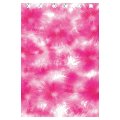 Pink Shibori Tie Dye Print Curtain