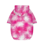 Pink Shibori Tie Dye Print Dog Zip Up Hoodie