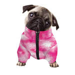 Pink Shibori Tie Dye Print Dog Zip Up Jacket