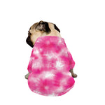 Pink Shibori Tie Dye Print Dog Zip Up Jacket