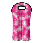 Pink Shibori Tie Dye Print Double Neoprene Wine Tote