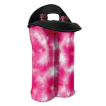 Pink Shibori Tie Dye Print Double Neoprene Wine Tote