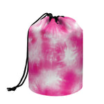 Pink Shibori Tie Dye Print Drawstring Makeup Bag