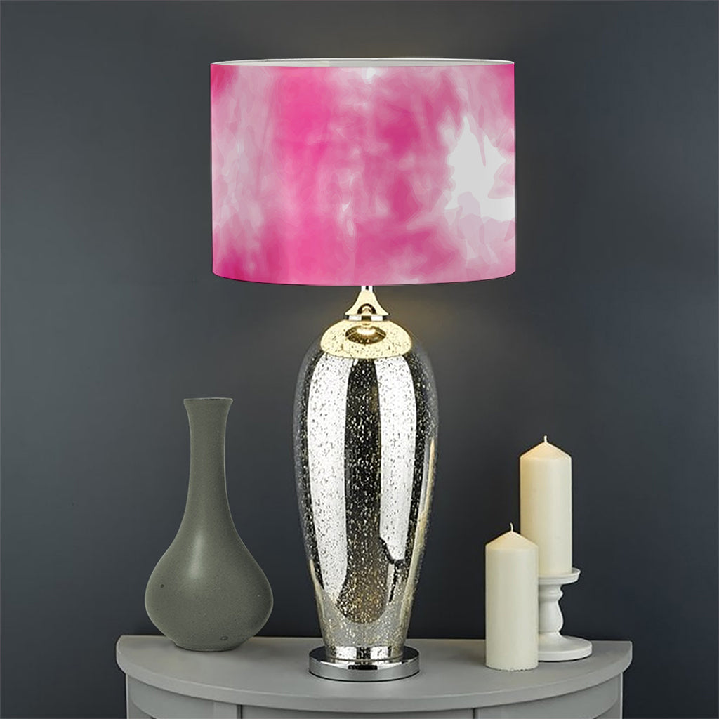 Pink Shibori Tie Dye Print Drum Lamp Shade