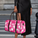 Pink Shibori Tie Dye Print Duffle Bag