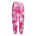 Pink Shibori Tie Dye Print Fleece Lined Knit Pants