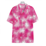Pink Shibori Tie Dye Print Hawaiian Shirt