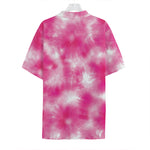 Pink Shibori Tie Dye Print Hawaiian Shirt