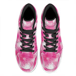 Pink Shibori Tie Dye Print High Top Leather Sneakers