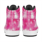 Pink Shibori Tie Dye Print High Top Leather Sneakers