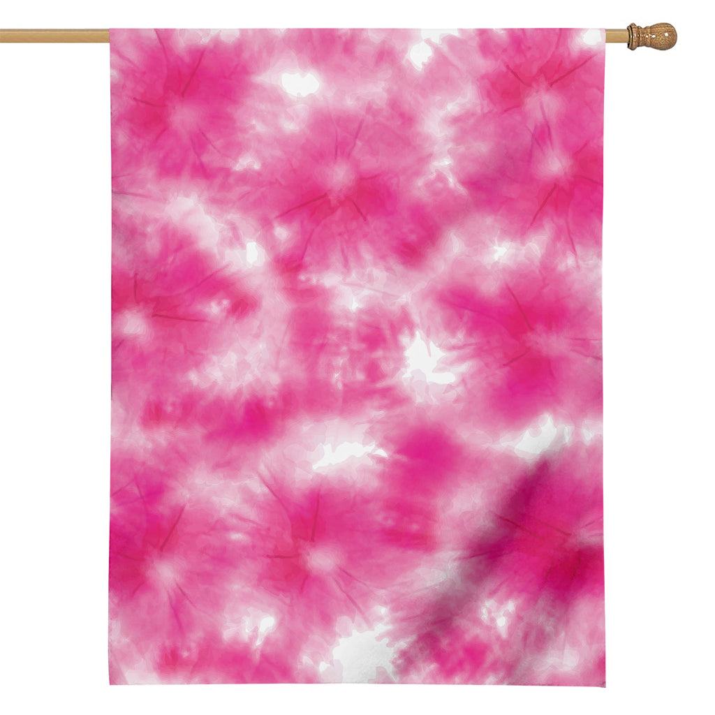 Pink Shibori Tie Dye Print House Flag