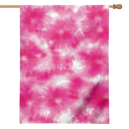 Pink Shibori Tie Dye Print House Flag