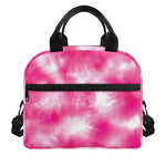 Pink Shibori Tie Dye Print Insulated Lunch Bag