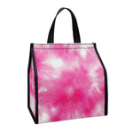 Pink Shibori Tie Dye Print Insulated Lunch Tote