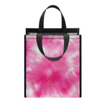 Pink Shibori Tie Dye Print Insulated Lunch Tote