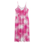 Pink Shibori Tie Dye Print Jersey Midi Cami Dress