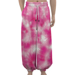 Pink Shibori Tie Dye Print Lantern Pants