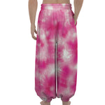 Pink Shibori Tie Dye Print Lantern Pants
