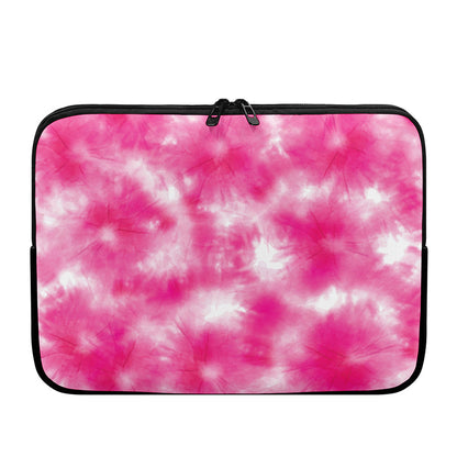 Pink Shibori Tie Dye Print Laptop Sleeve