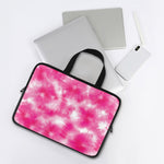 Pink Shibori Tie Dye Print Laptop Sleeve With Handle