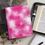 Pink Shibori Tie Dye Print Leather Bible Cover
