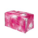Pink Shibori Tie Dye Print Leather Tissue Box Cover