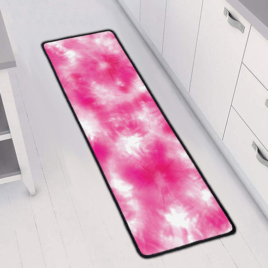 Pink Shibori Tie Dye Print Long Kitchen Mat