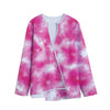 Pink Shibori Tie Dye Print Long Sleeve Short Coat