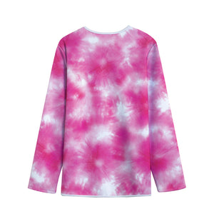 Pink Shibori Tie Dye Print Long Sleeve Short Coat