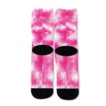Pink Shibori Tie Dye Print Long Socks