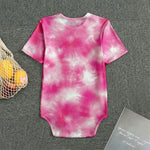 Pink Shibori Tie Dye Print Men's Bodysuit