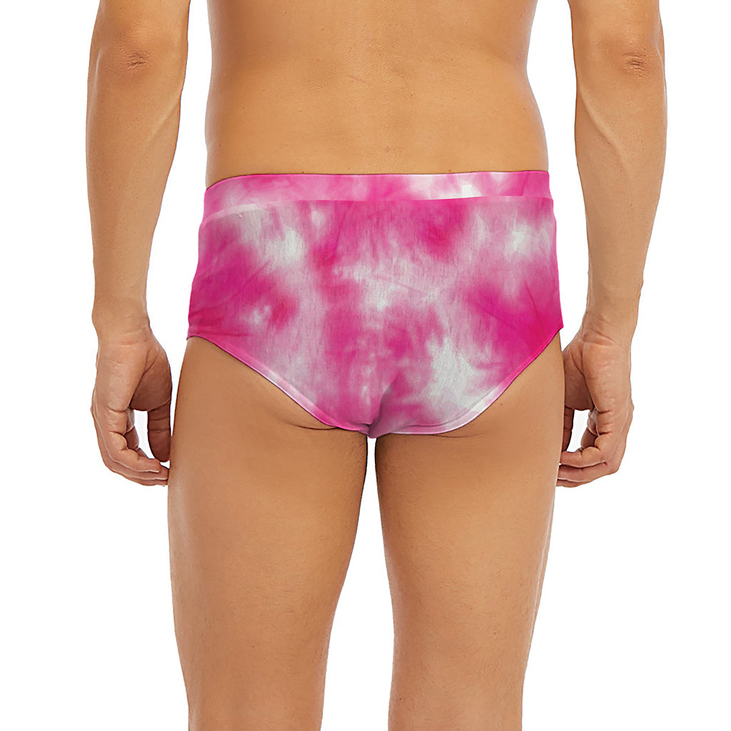 Pink Shibori Tie Dye Print Men's Briefs