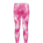 Pink Shibori Tie Dye Print Men's leggings